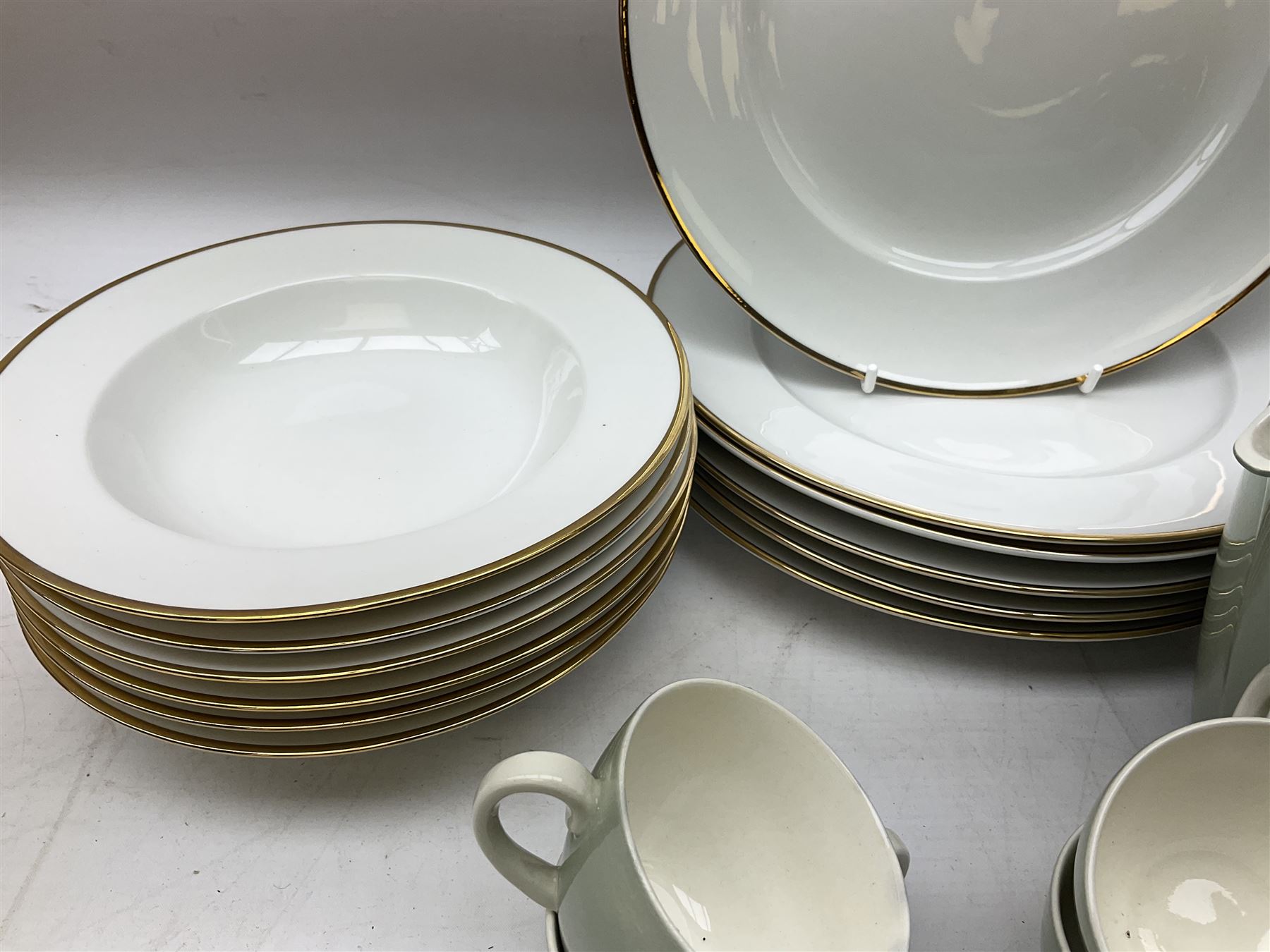 Thomas Jonelle dinner wares for six comprising dinner plates, side plates and bowls, together with Denby coffee service for six