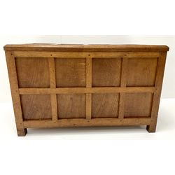 Yorkshire Oak - panelled oak chest with hinged lid