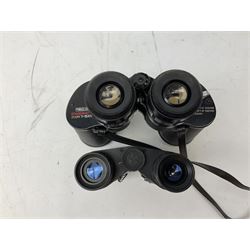 Nine cased pairs of binoculars, to include Tohyoh 22x70, Greenkat 7x- 12x50, Chinon, Fisher-Dietz 7x50, etc