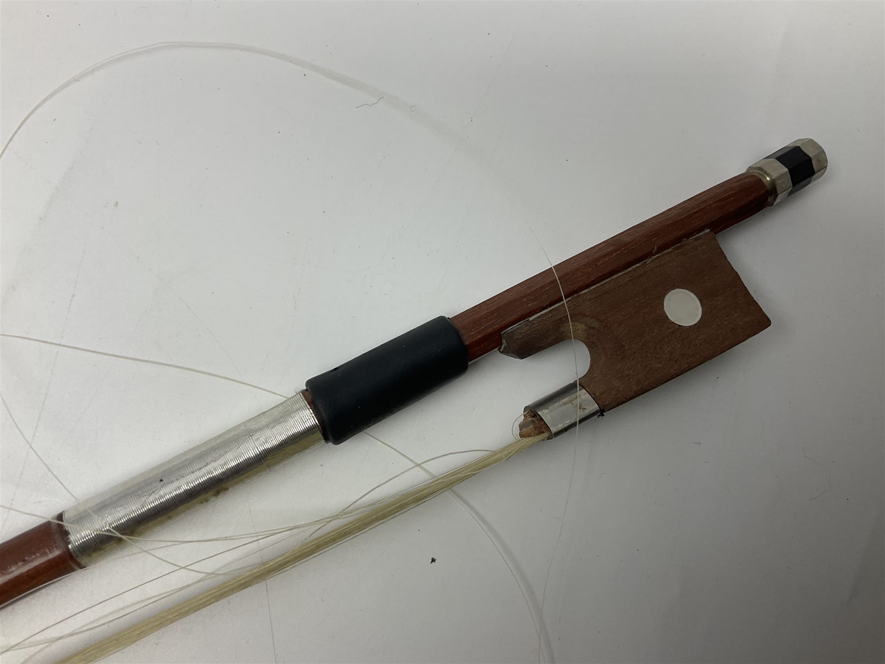 Three Stentor Student violins - three-quarter size with 33cm two-piece back; and two quarter size each with 28cm two-piece back; each in carrying case with bow (3)