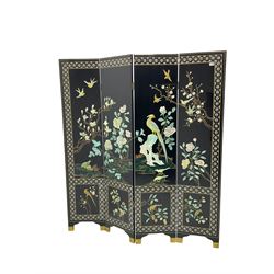 Japanese Shibayama style black lacquered