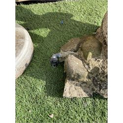 Cast stone urn planter and two cast stone garden figures  - THIS LOT IS TO BE COLLECTED BY APPOINTMENT FROM DUGGLEBY STORAGE, GREAT HILL, EASTFIELD, SCARBOROUGH, YO11 3TX