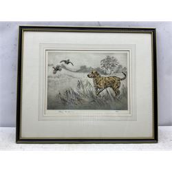 Henry Wilkinson (British 1921-2011): 'Yellow Labrador', coloured drypoint etching signed and numbered 54/150 in pencil 25cm x 34cm