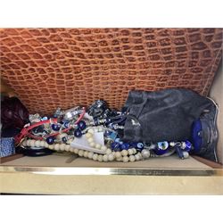 Silver and silver stone set jewellery including earrings and necklaces, collection of costume jewellery and other collectables