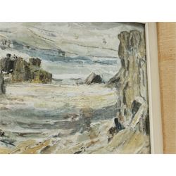 Attrib. George Wright Hall (Scottish 1895-1974): Coastal Landscape, oil on panel with heavy impasto unsigned 26cm x 37cm