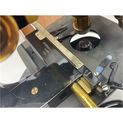 Three W. Watson & Sons microscopes, comprising Barnet binocular no 125253, Kima no 123196 and Service no 44858, all boxed 