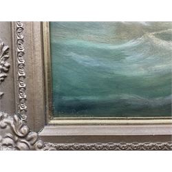 George Frederick Gregory (British/Australian 1821-1887): Rough Seascape with Vessels, oil on board signed 39cm x 49cm 