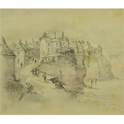 George Weatherill (British 1810-1890): Robin Hood's Bay, pencil signed with initials 21cm x 24cm