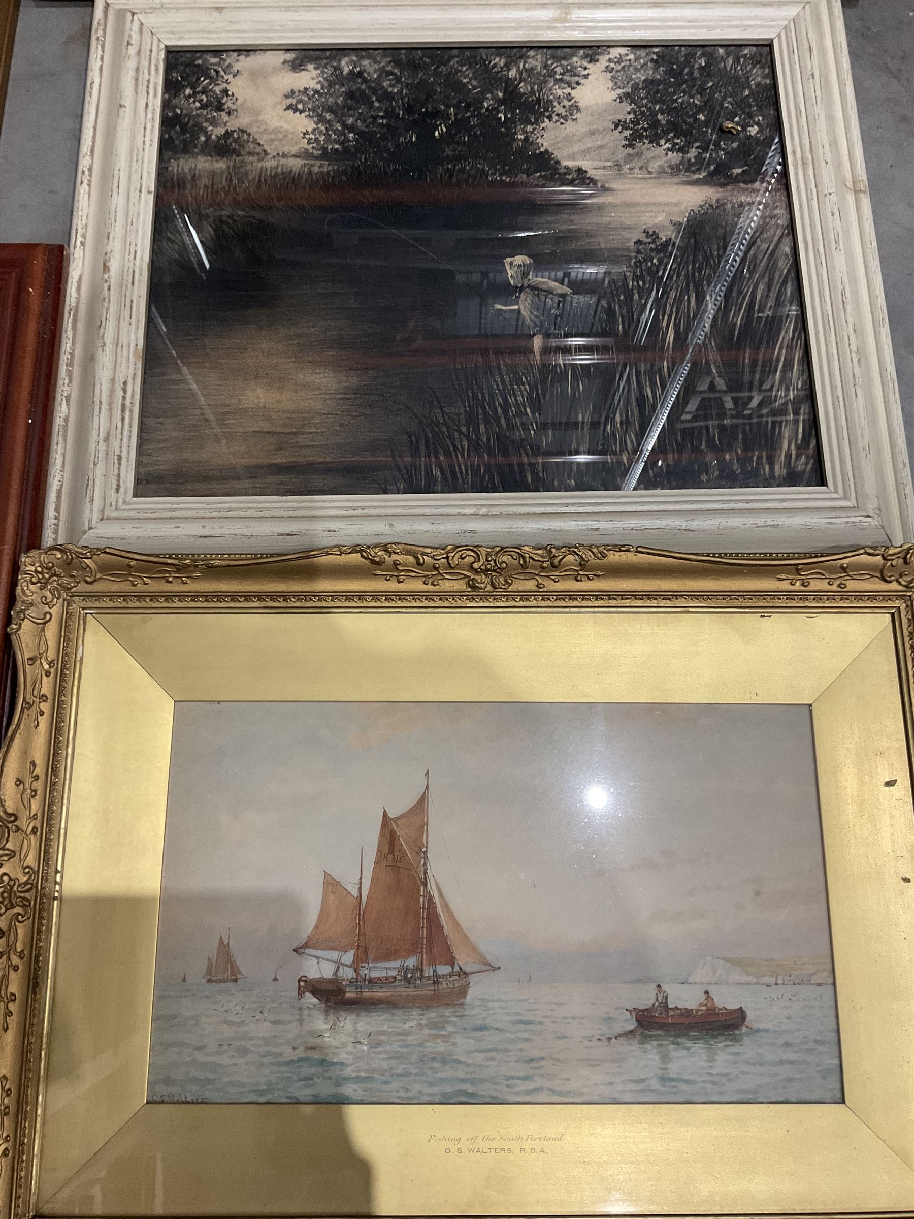Collection of paintings in various media, artists including George Stanfield Walters, Fred Baird, Ronald Pawson, Alan Stuttle, Lila Miller, etc (14)