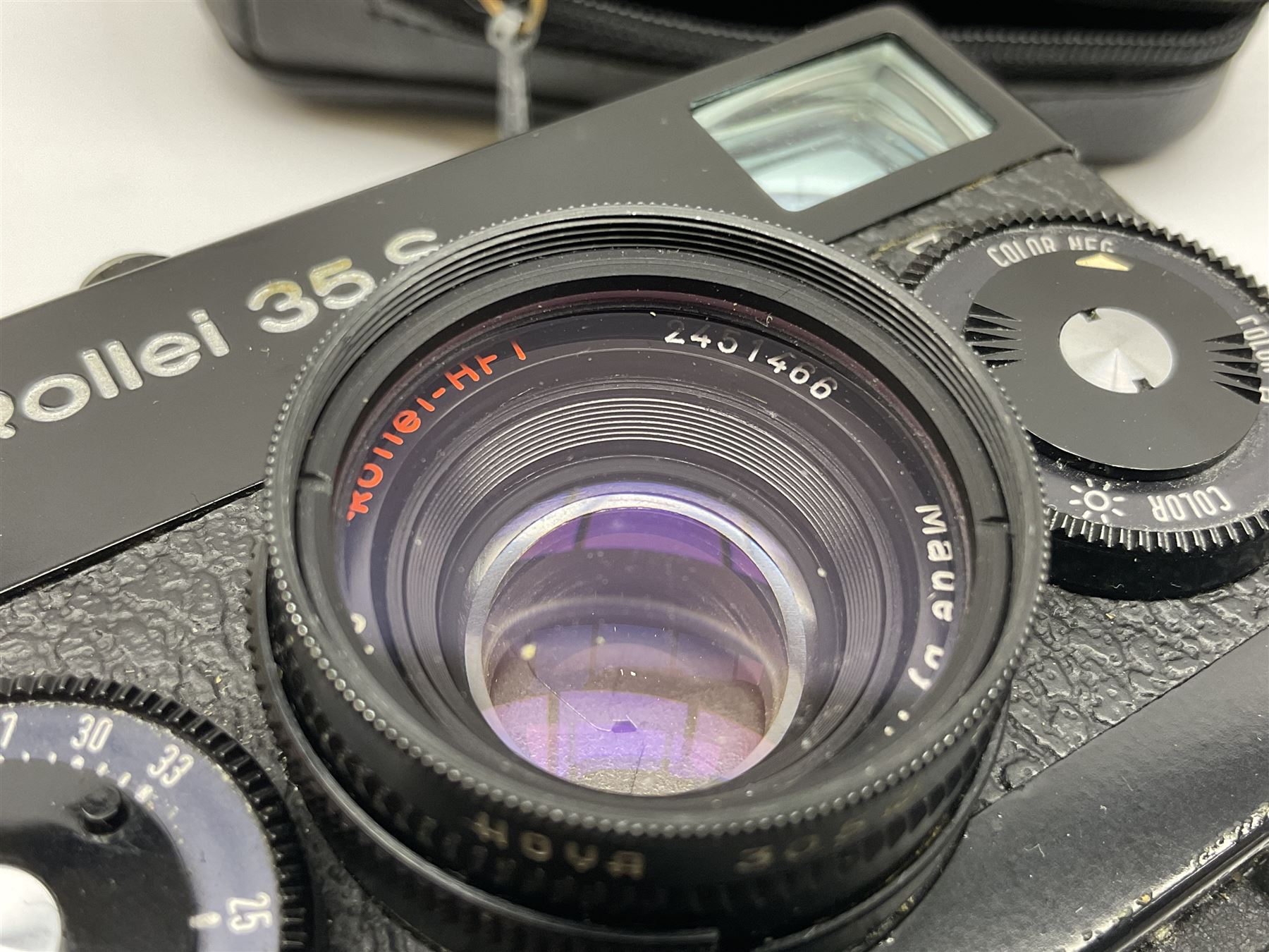 Rollei 35 S Compact Camera, black, with 'Rollei HFT 40mm f/2.8 Sonnar' lens, in leather case