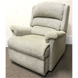 *Sherborne electric rising and reclining armchair upholstered in neutral fabric, W95cm, H106cm