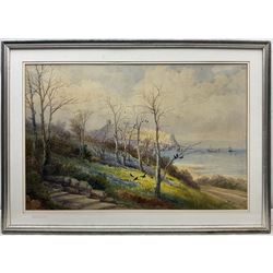 Frederick William Booty (British 1840-1924): Scarborough from the Italian Gardens, watercolour signed and dated 1919, 49cm x 74cm