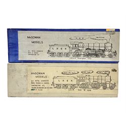 '00' gauge - two McGowan Models metal construction kits - D49 Hunt or Shire Class 4-4-0 locomotive and B17/1 Sandringham Class 2-6-0 locomotive; both boxed with instructions