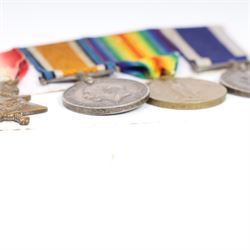 WWI Naval Long Service Group of Four Medals, comprising 1914-15 Star, British War medal, Victory Medal and Royal Naval Long Service and Good Conduct medal, awarded to J.33725, P.M.Flynn Boy.1., R.N. (later A.B. H.M.S. Queen Elizabeth)