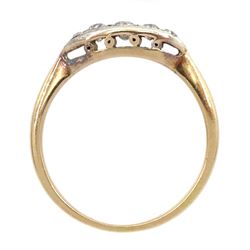 Early 20th century 18ct gold five stone graduating old cut diamond ring 