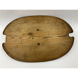 19th century Scandinavian Svepask / Tine box, the pine oval form body with notched posts and conforming lid decorated with Folk Art style pokerwork decoration and single carry handle, L38cm