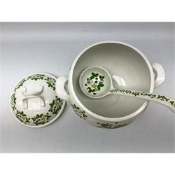 Large Portmeirion decorated in the 'Summer Strawberries' pattern soup tureen and ladle with twin handles, H32cm