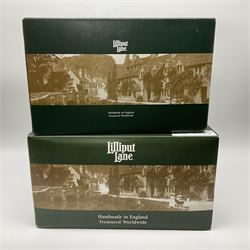 Two Lilliput lane The Royal Train at Sandringham and Westminster Abbey,  both with certificate of authenticity and original box