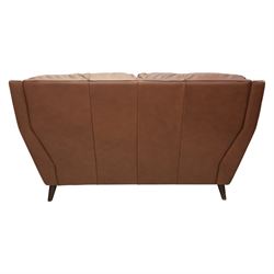 Sofology - grand two cushion three seat sofa, and matching two seater, upholstered in cocoa brown leather
Lengths: 210cm and 165cm