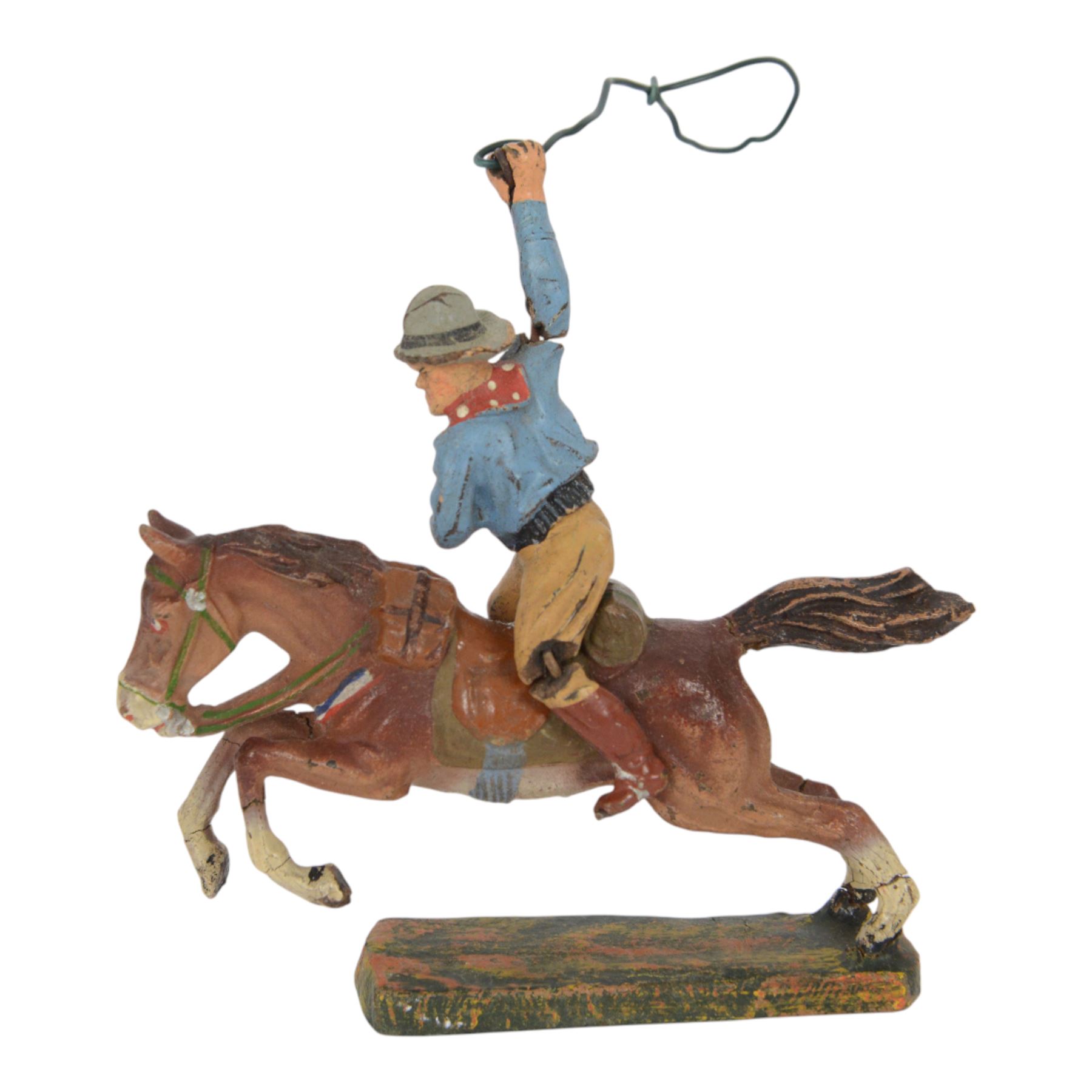 Elastolin cowboys, one mounted and five foot figures H7cm