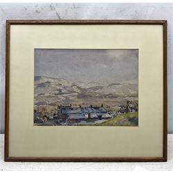 Frederick (Fred) Lawson (British 1888-1968): 'Castle Bolton - Looking in the direction of West Burton across Wensleydale', watercolour signed, titled on label verso 28cm x 37cm 