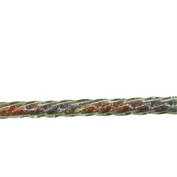 Six Victorian glass walking canes, to include three 'frigger' examples with colour twist designs, a 'hundreds and thousands' example with knop finial and filled with micro beads, possibly Nailsea, an opaque green twist example, and an amber glass example, longest L130cm