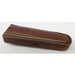  Edwardian Meerchaum and amber cheroot holder with 9ct gold band in case L8cm   