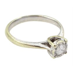 9ct gold single stone round brilliant cut diamond ring, hallmarked, diamond 0.17 ct