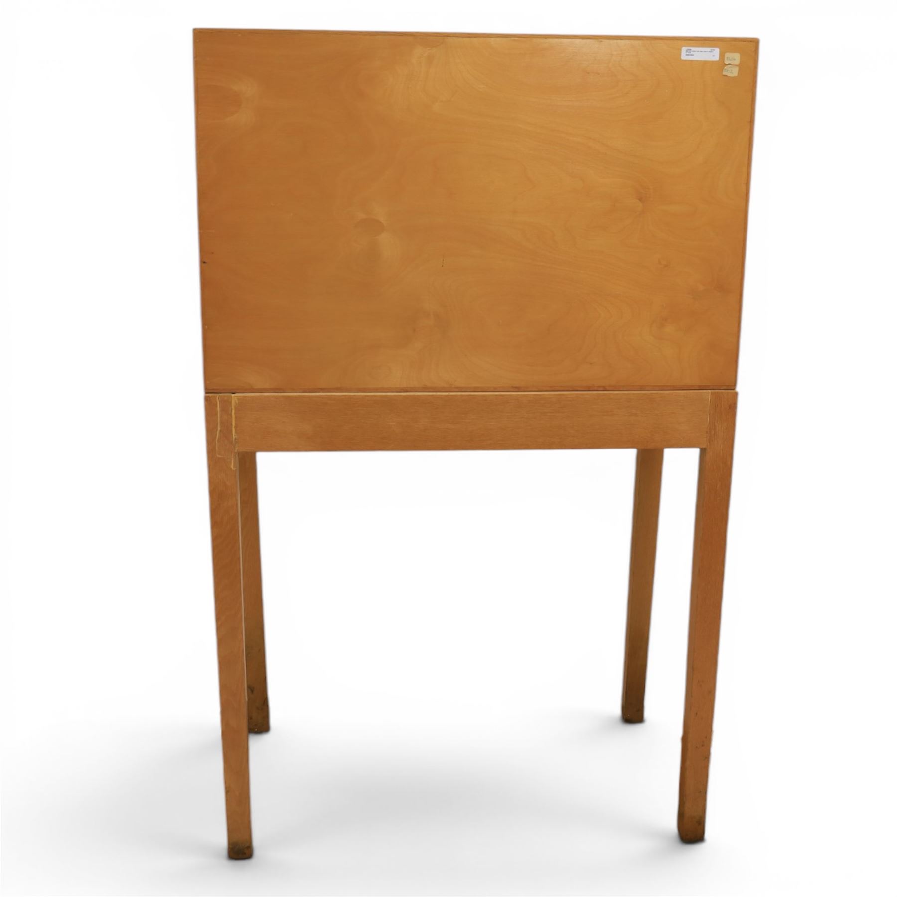 Mid-20th century card index bank of twenty drawers on stand