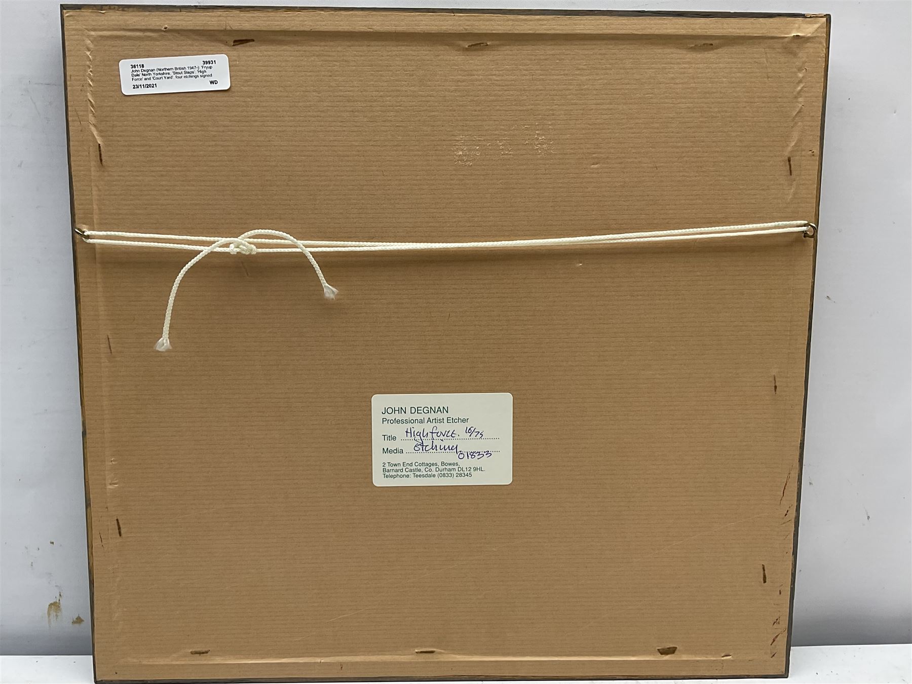 John Degnan (Northern British 1947-): 'Fryup Dale' North Yorkshire; 'Stout Steps'; 'High Force' and 'Court Yard', four etchings signed titled and numbered 39/100, 26/100, 16/25 and AP 4, max 23cm x 17cm (4)