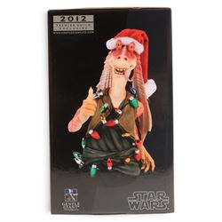 Three limited edition Gentle Giant Star Wars Episode I The Phantom Menace collectible mini busts, comprising Aurra Sing no.685/1800, 2012 Premier Guild Exclusive Jar Jar Binks with W.Wald Deluxe Busts and 2014 Premier Guild Gift Princess Amidala