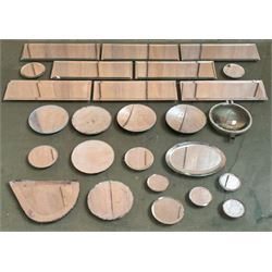 Group of early 20th century mirror panels, eight bevelled and of rectangular outline (23cm...