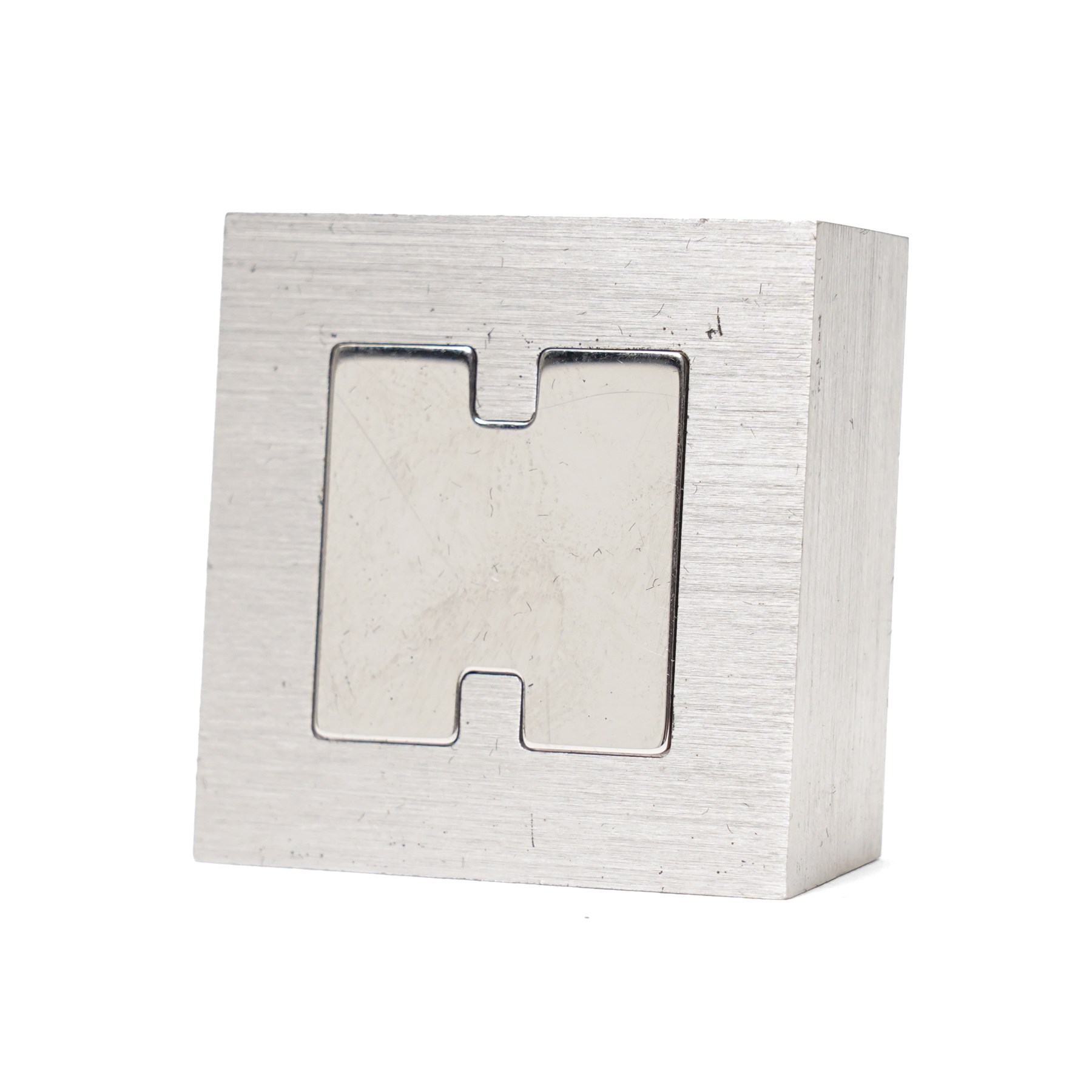 Hermès - ‘The Smile’ photo and menu holder, brushed and polished metal with H motif, in original box