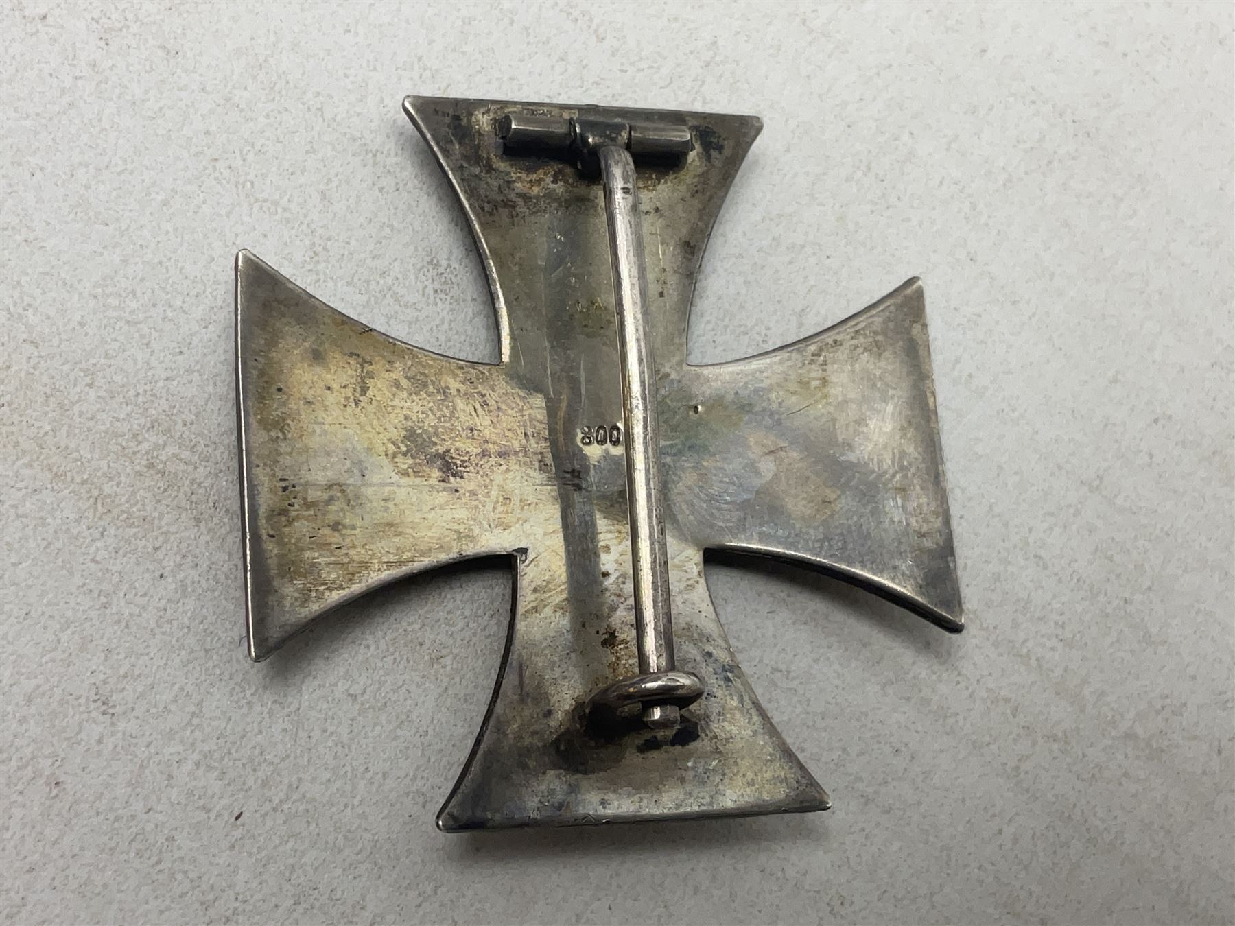 WW1 German Iron Cross 1st Class of slightly convex form; back stamped 800