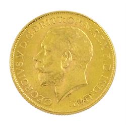 King George V 1928 gold full sovereign coin, Pretoria mint