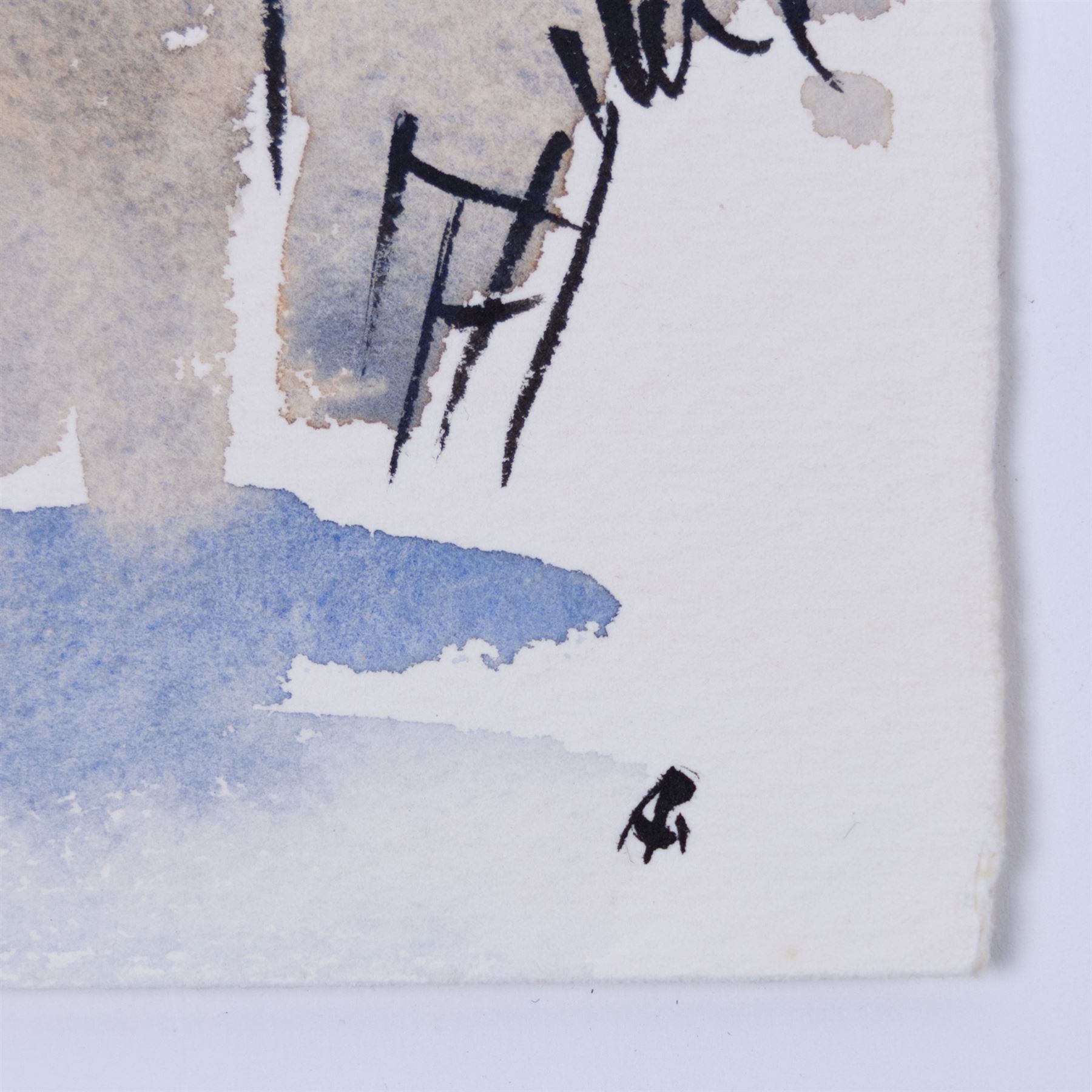 Angus Bernard Rands (British 1922-1985): Winter Scenes, set of four watercolours signed with initials, one dated 1972, max 15cm x 21cm; together with a collection of memorabilia, including a letter and various Christmas cards (unframed)