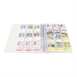 Collection of Edwardian and later Cricket related trading and cigarette cards, including complete set of fifty 1908 Will's Cigarettes Cards, fifteen 1922 The Boys Realm Famous Cricketers cards, part set of 1926 Players Cricketers Caricatures by RIP,  full set of sixteen 1958 Master Cricketing Series New Zealand, complete set of twenty five 1953 Mornflake Test Cricketers, etc, housed in three albums