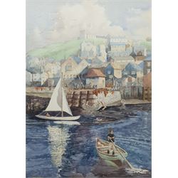 H Syers (British 20th century): 'A Bit of Old Whitby', watercolour signed and dated '72, titled verso with artist's address 50cm x 36cm