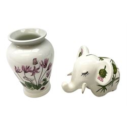 Plichta elephant together with Portmeirion The Botanic Garden vase