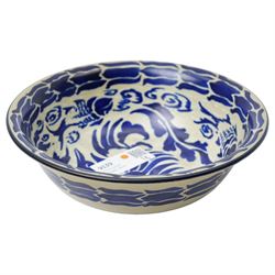 Royal Cauldon R Sanderson bowl, two small handpainted vases, and another vase H16cm (4)