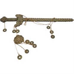 Chinese ceremonial coin sword, L48cm