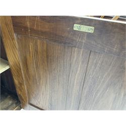 JAS Brister & Co Ld - Mid-20th century teak sideboard, fitted with two drawers over two panelled cupboards, stamped 'JAS. Brister & Co Ltd., Complete House Furniture, Port Elizabeth'