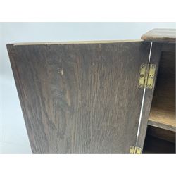 Purdy & Sons gunsmiths oak double door cartridge cabinet, H28.5cm, L41.5cm