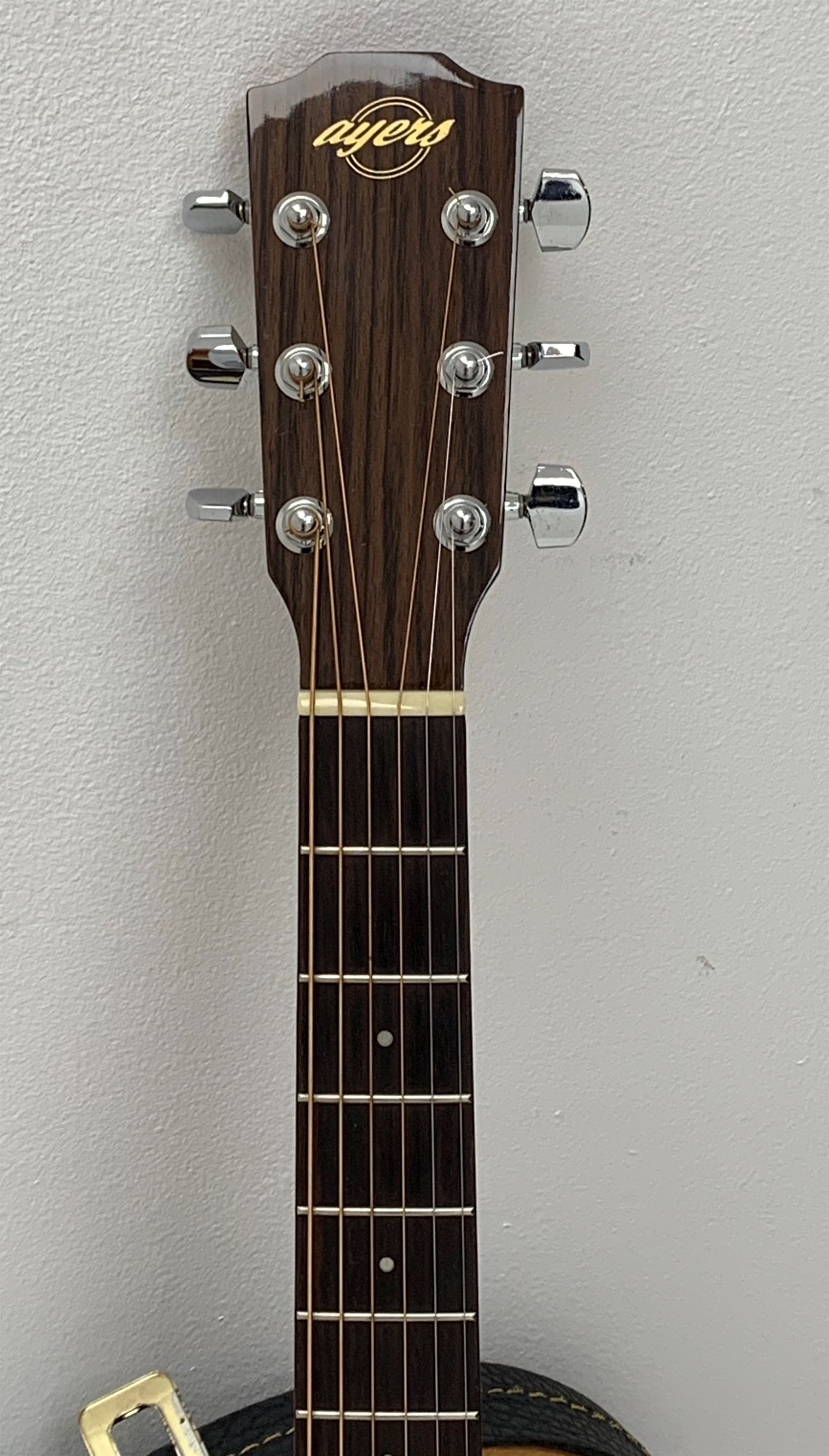 Ayers DSRL acoustic guitar designed by Gerard Gilet, rosewood back and sides and a spruce top rosewood bridge, in carrying case