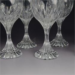Set of seven Baccarat wine glasses in Massena pattern, H17cm