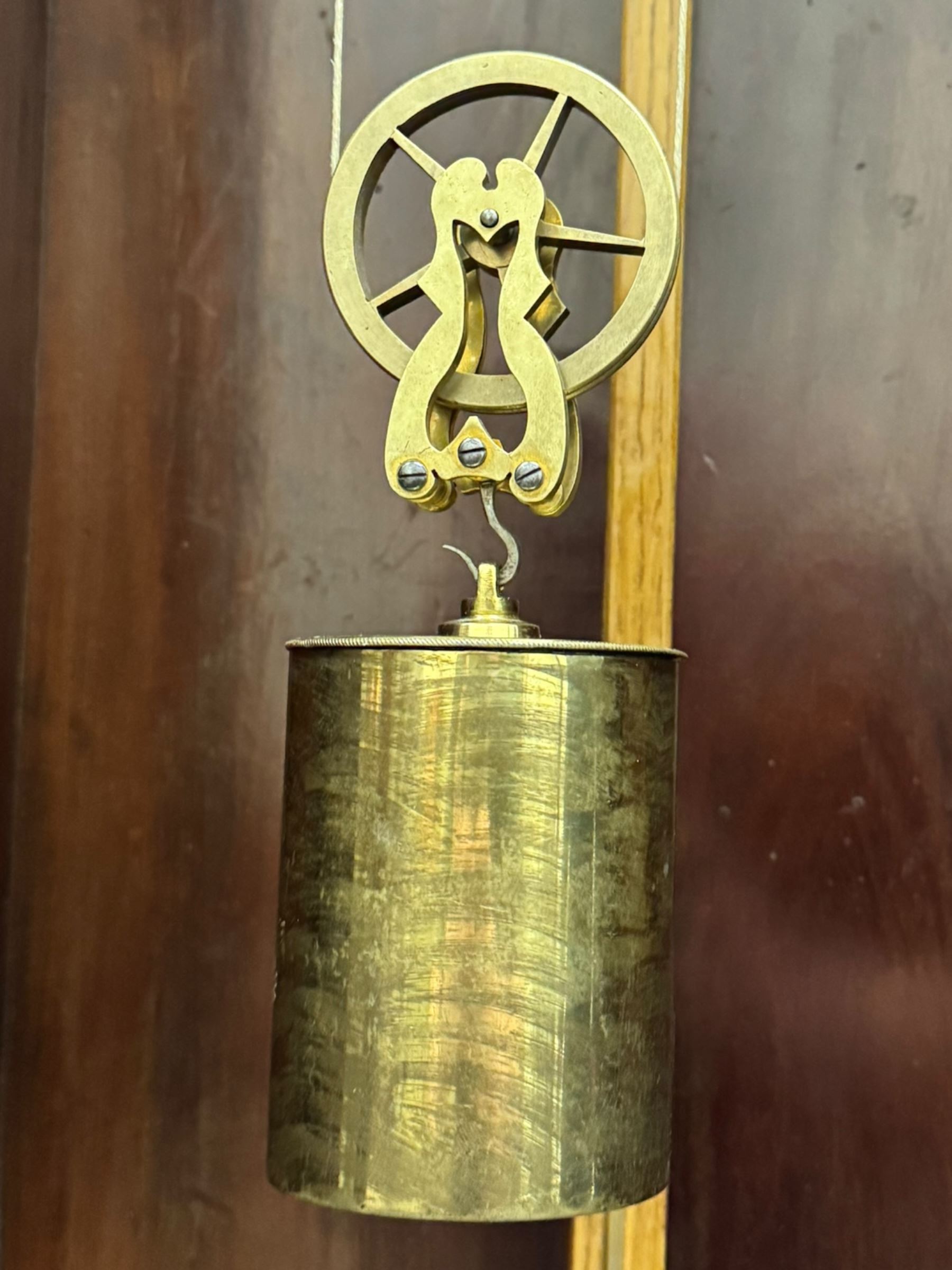 Hirsch of Bayswater-Fine late Victorian 8-day mahogany cased Jewellers regulator, wall mounted case with an arched top and tapering swept base, fully glazed door with visible pendulum and off-set brass cased weight, 10-1/2