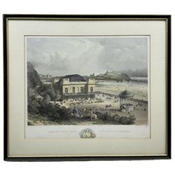 Joseph Newington Carter (British 1835-1871): 'The New Music Hall Scarborough, South Front' - View of The Spa, pencil ink and wash signed and inscribed 'Drawn from Nature 1859', 25cm x 35cm 
Provenance: private local collection, purchased Walker Galleries, Harrogate 1997, label verso 
Notes: a rare and important JN Carter original drawing for a later lithograph by F Jones, printed by Day & Son, pub. SW Theakston - sold together with an example of the lithograph 26cm x 35cm (2)