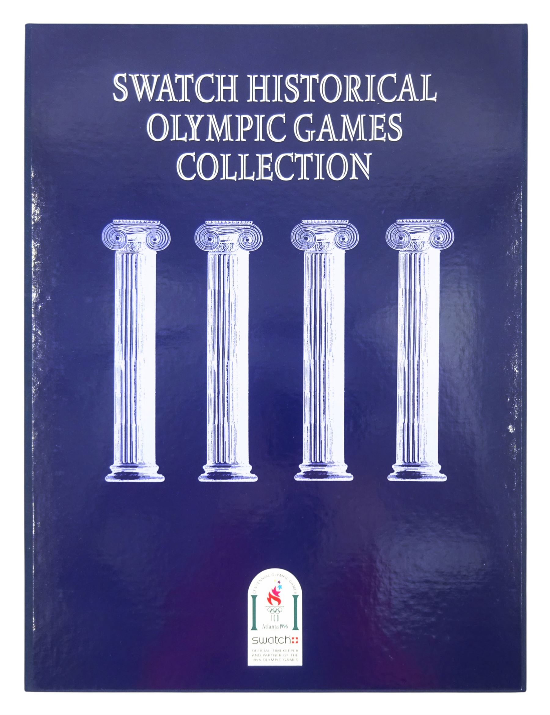 Swatch Historical Olympic Games Watch Collection, eight quartz wristwatches and one automatic, made for the Atlanta 1996 Olympic games