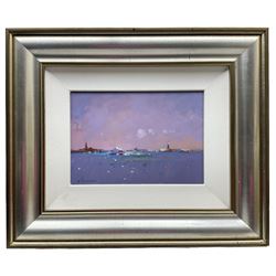 Peter Wileman PPROI RSMA FRSA (British 1946-): 'San Giorgio and the Lagoon Venice', oil on board signed, titled verso 24cm x 34cm