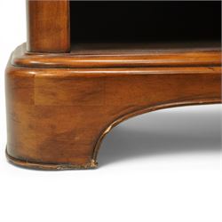 Willis & Gambier - curved sideboard, curved rectangular top, above three frieze drawers with brass pulls over two open recesses, on bracket feet 